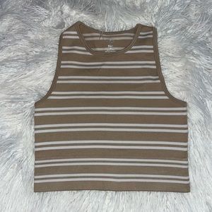 AURA striped high neck tank top